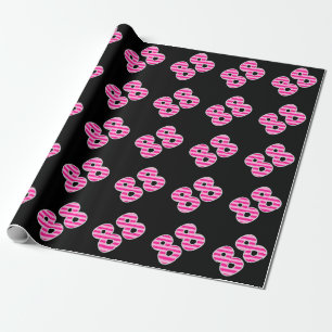Papel De Regalo Acontecimiento de las franjas rosadas 88 (cumpleañ