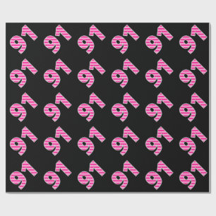 Papel De Regalo Acontecimiento de las franjas rosadas 91 (cumpleañ