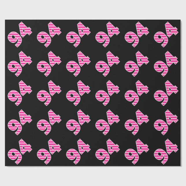 Papel De Regalo Acontecimiento de las franjas rosadas 94 (cumpleañ (Superficie plana)