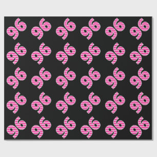 Papel De Regalo Acontecimiento de las franjas rosadas 96 (cumpleañ