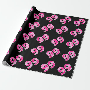 Papel De Regalo Acontecimiento de las franjas rosadas 99 (cumpleañ