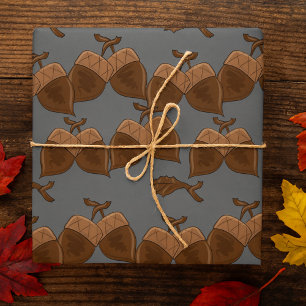 Papel De Regalo Acorns Rustic Otumn Forest Nature