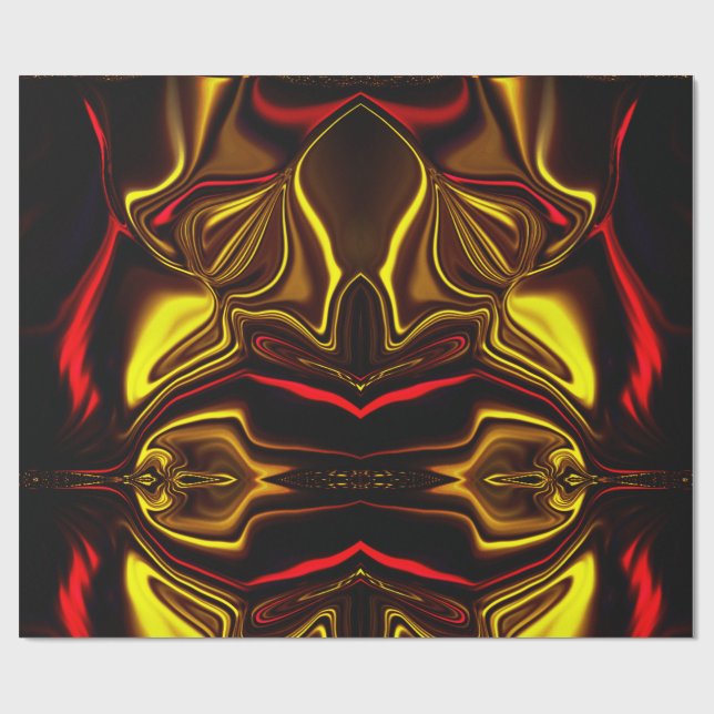 Papel De Regalo Acos curvos dorados y rojos con partes oscuras (Superficie plana)