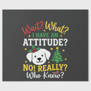 Papel De Regalo Actitud de perro de Navidad Humor festivo