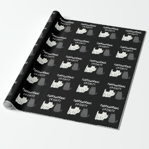 Papel De Regalo Actividad Purranormal Halloween Gato Oscuro Pun BG