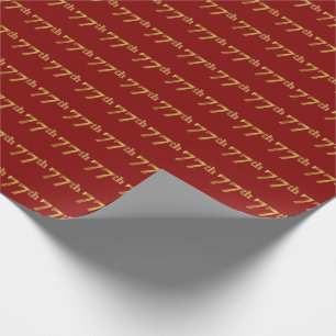 Papel De Regalo Acto 77º (Setenta Y Séptimo) de Red, Faux Gold