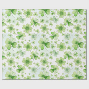 Papel De Regalo Acuarela Afortunada Trébol de Cuatro Hojas Madre P