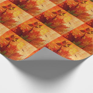 Papel De Regalo Acuarela angustiada sobre hojas de otoño