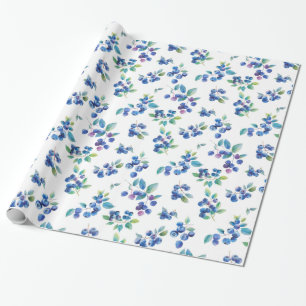 Papel De Regalo Acuarela Arándano