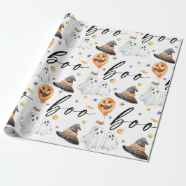 Papel De Regalo Acuarela Boo Halloween