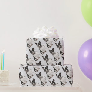 Papel De Regalo Acuarela Boston Terrier Dog Mascota Animal