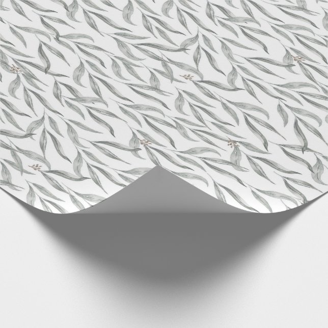 Papel De Regalo Acuarela botánica deja eucalipto australiano (Esquina)