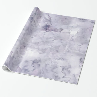 Papel De Regalo Acuarela brumosa púrpura gris del fondo
