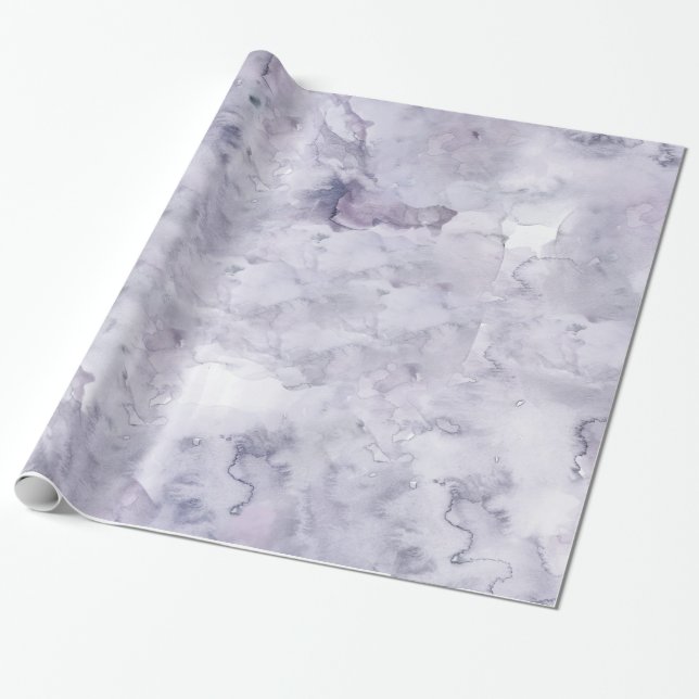 Papel De Regalo Acuarela brumosa púrpura gris del fondo (Desenrollado)