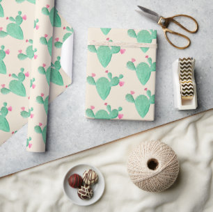 Papel De Regalo Acuarela Cactus Despedida de Soltera