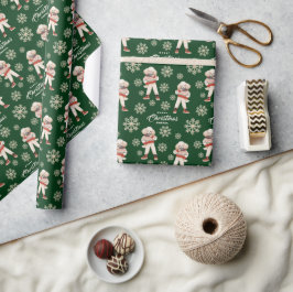 Papel De Regalo Acuarela Copos de nieve Navidades de perro de cani