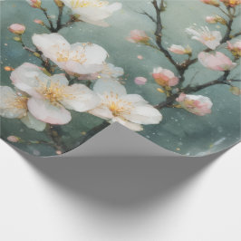 Papel De Regalo Acuarela de Brunch Floral Blanco
