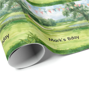 Papel De Regalo Acuarela de campo de golf 