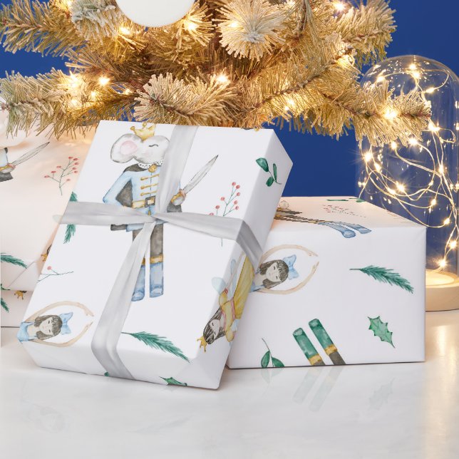 Papel De Regalo Acuarela de Cascanueces (Vacaciones)