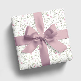 Papel De Regalo Acuarela de flor silvestre rosa