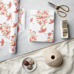Papel De Regalo Acuarela de jardín de primavera fresca pintada a m