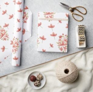 Papel De Regalo Acuarela de jardín de primavera fresca pintada a m