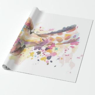 Papel De Regalo acuarela de jirafa de colores | Regalo perfecto
