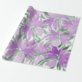 Papel De Regalo Acuarela De Lavander Morado Elegante Floral