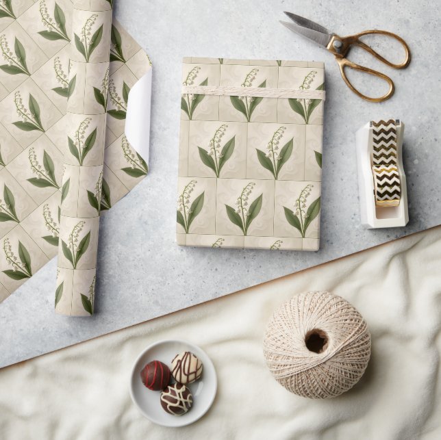 Papel De Regalo Acuarela de lirio de valle (Artesanía)