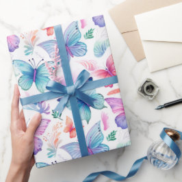 Papel De Regalo Acuarela de mariposa