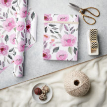 Acuarela De Mauve Rosa Floral