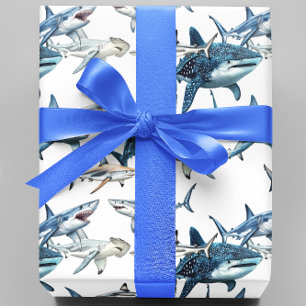 Papel De Regalo Acuarela de muchos tiburones