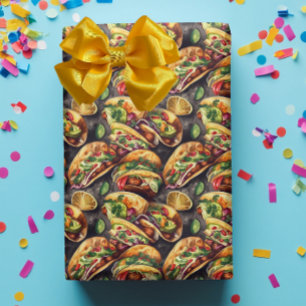 Papel De Regalo Acuarela de Taco Mexicano 