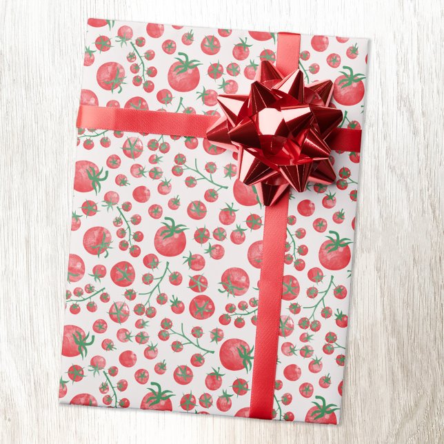 Papel De Regalo Acuarela de tomate (Fun tomato watercolor gift wrapping paper roll)