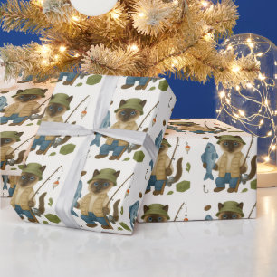 Papel De Regalo acuarela del amante de la pesca para amantes del g