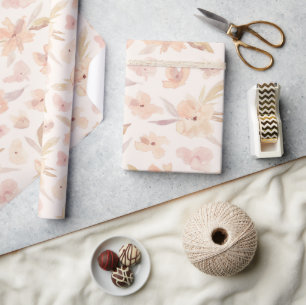 Papel De Regalo Acuarela elegante floral suave