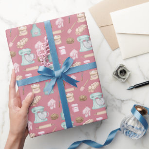 Papel De Regalo Acuarela en rosa oscuro