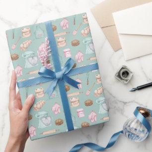 Papel De Regalo Acuarela en verde sabio