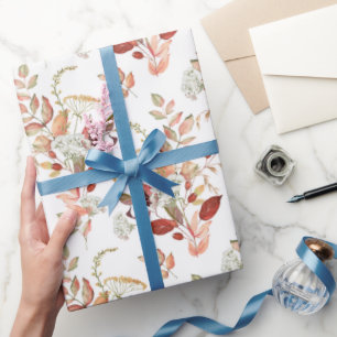 Papel De Regalo Acuarela Flor Silvestre de Otoño