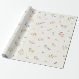 Papel De Regalo Acuarela Flor Silvestre de Primavera