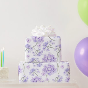 Papel De Regalo Acuarela Floral Lavanda 