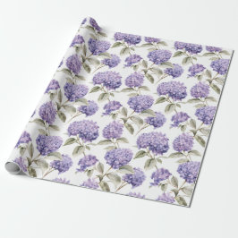 Papel De Regalo acuarela floral - Lavender Purple Hydrangeas