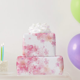 Papel De Regalo Acuarela floral rosa