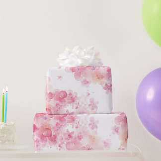 Papel De Regalo Acuarela floral rosa