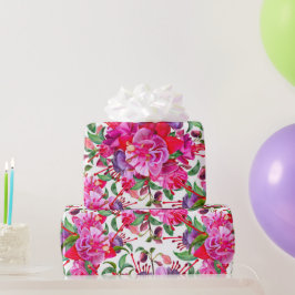 Papel De Regalo Acuarela Fuchsia Blooms