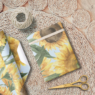 Papel De Regalo Acuarela Girasol Flor Floral