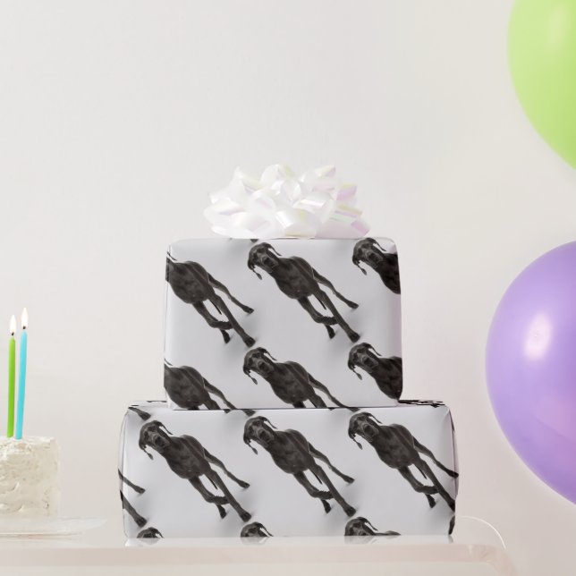 Papel De Regalo Acuarela Gran Mascota de Perro Danés (Regalos de fiesta)