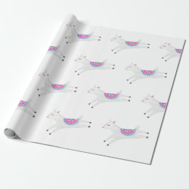 Papel De Regalo Acuarela Llama Kids Birthday Fiesta