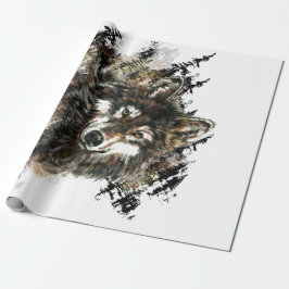 Papel De Regalo Acuarela Lobo Gris Logo Lobo Animal Lobos Naturale