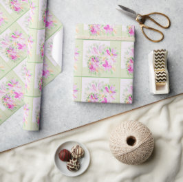 Papel De Regalo Acuarela moderna boho floral lila elegante